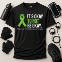 Its Okay To Not Be Okay Mental Health Awareness Ribbon Cooling Performance Crew T-Shirt