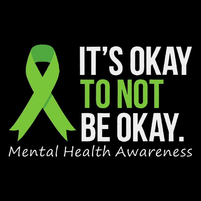 Its Okay To Not Be Okay Mental Health Awareness Ribbon Tall T-Shirt