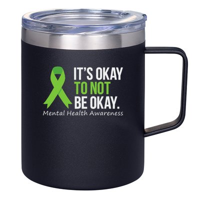 Its Okay To Not Be Okay Mental Health Awareness Ribbon 12oz Stainless Steel Coffee Mug