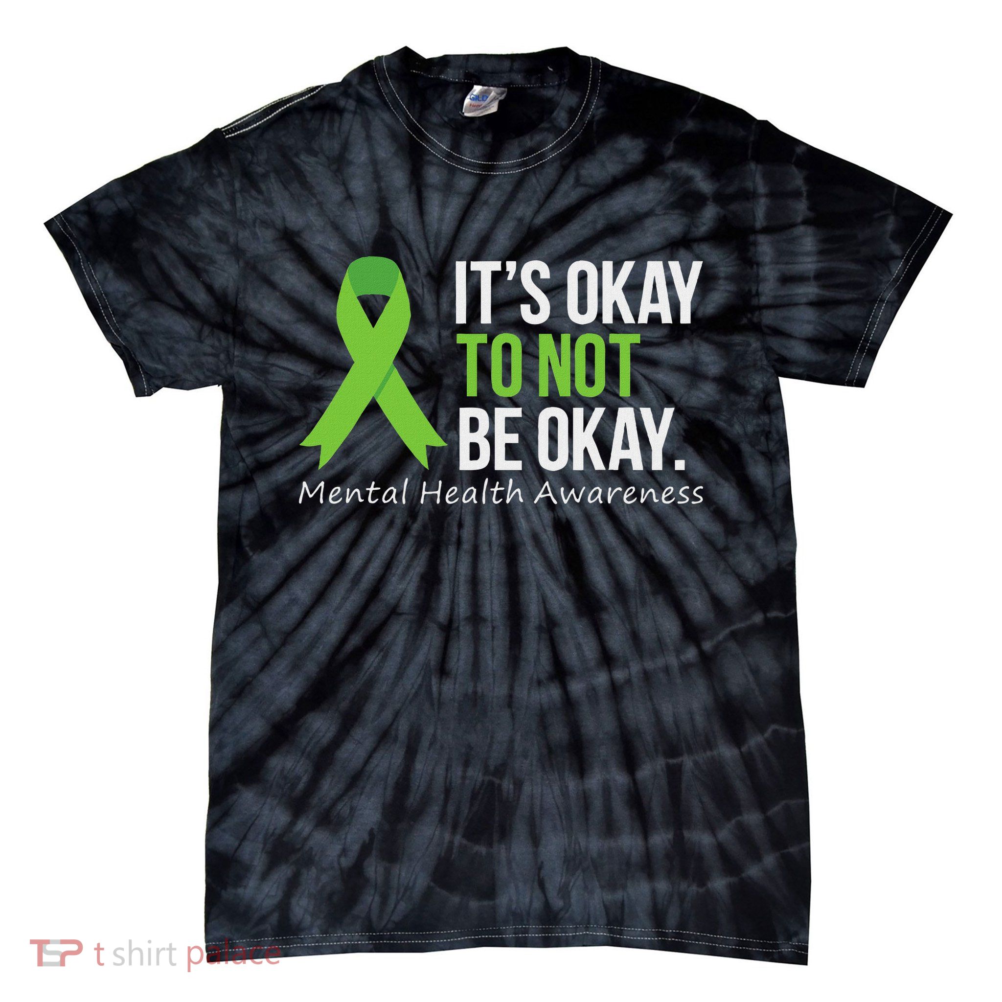 Its Okay To Not Be Okay Mental Health Awareness Ribbon Tie-Dye T-Shirt
