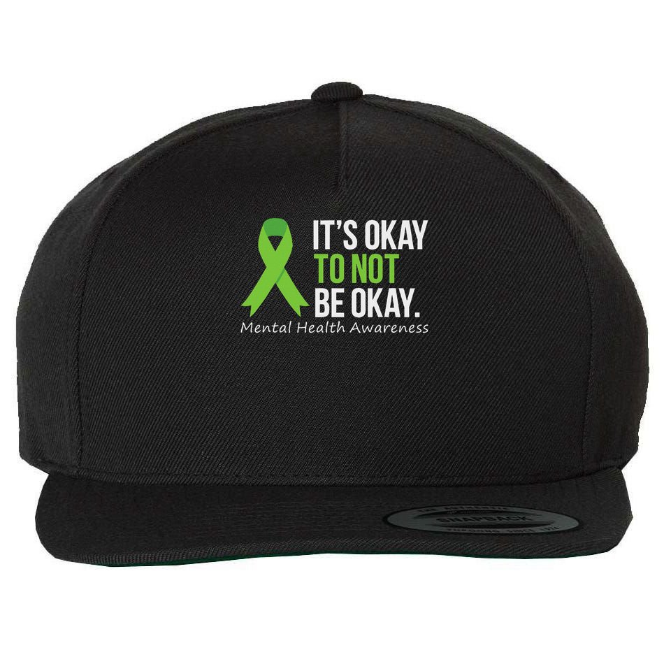 Its Okay To Not Be Okay Mental Health Awareness Ribbon Wool Snapback Cap