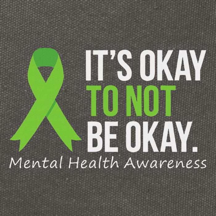 Its Okay To Not Be Okay Mental Health Awareness Ribbon Cotton Canvas Backpack