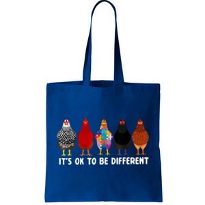 ItS Ok To Be Different Cute Chicken Autism Awareness Month Tote Bag