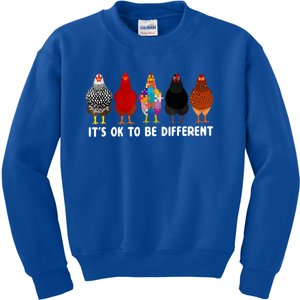 ItS Ok To Be Different Cute Chicken Autism Awareness Month Kids Sweatshirt