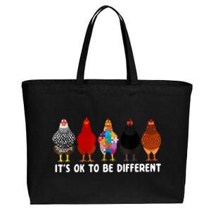 ItS Ok To Be Different Cute Chicken Autism Awareness Month Cotton Canvas Jumbo Tote