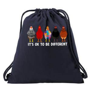 ItS Ok To Be Different Cute Chicken Autism Awareness Month Drawstring Bag