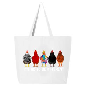 ItS Ok To Be Different Cute Chicken Autism Awareness Month 25L Jumbo Tote