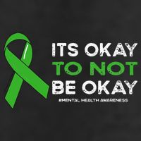 Its Okay To Not Be Okay Mental Health Awareness Green Ribbon 7 Panel Mesh Trucker Snapback Hat