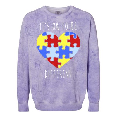 Its Ok To Be Different Autism Awareness Colorblast Crewneck Sweatshirt