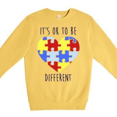 Its Ok To Be Different Autism Awareness Premium Crewneck Sweatshirt