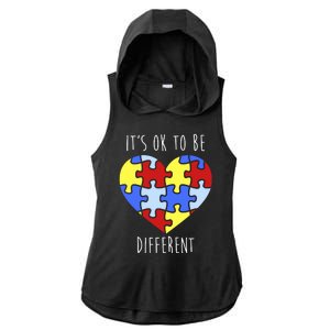 Its Ok To Be Different Autism Awareness Ladies PosiCharge Tri-Blend Wicking Draft Hoodie Tank