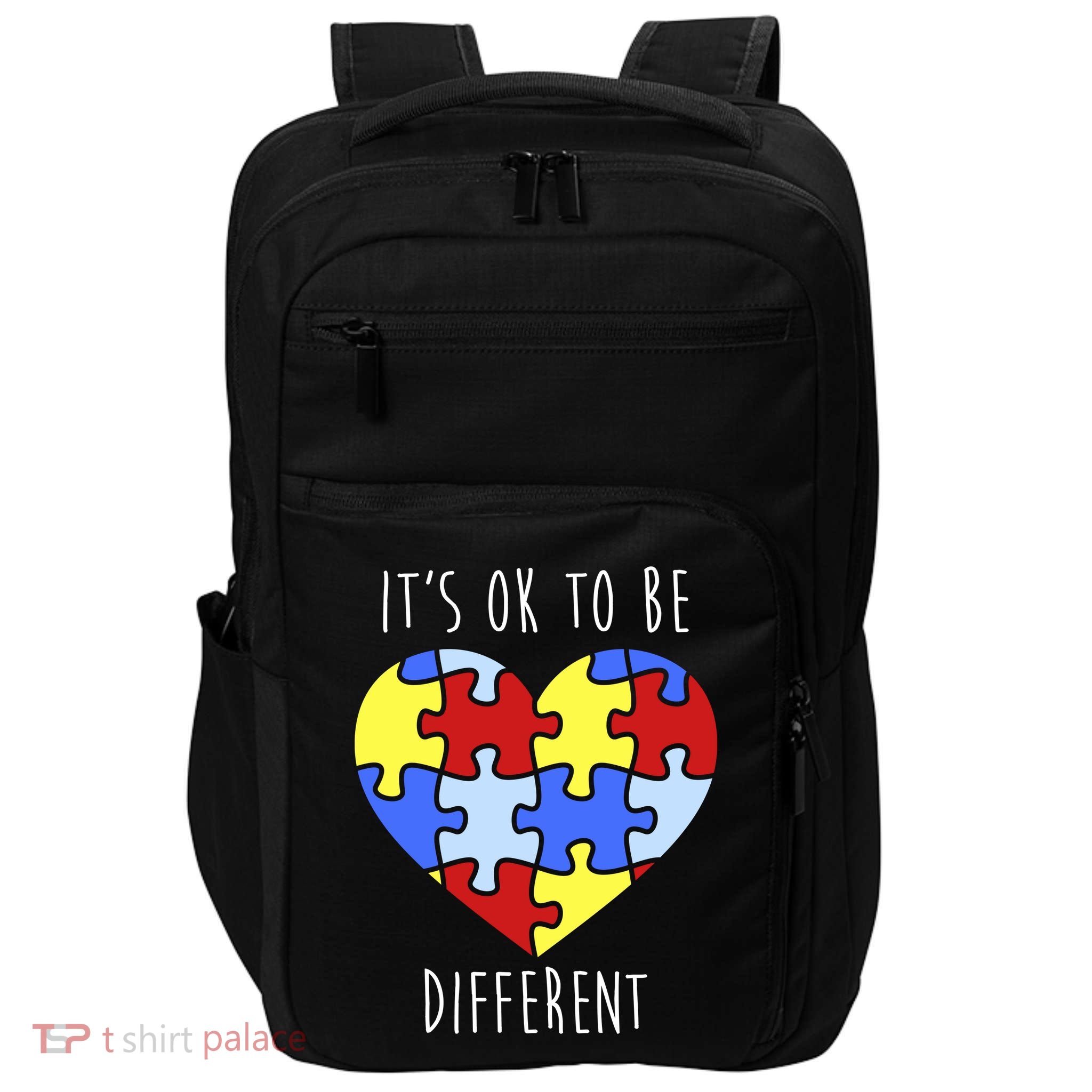 Its Ok To Be Different Autism Awareness Impact Tech Backpack