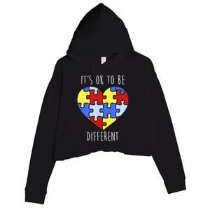 Its Ok To Be Different Autism Awareness Crop Fleece Hoodie