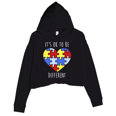 Its Ok To Be Different Autism Awareness Crop Fleece Hoodie