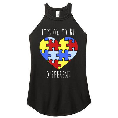 Its Ok To Be Different Autism Awareness Women's Perfect Tri Rocker Tank