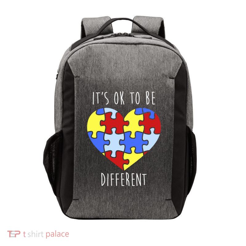 Its Ok To Be Different Autism Awareness Vector Backpack