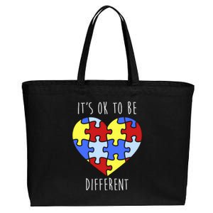 Its Ok To Be Different Autism Awareness Cotton Canvas Jumbo Tote