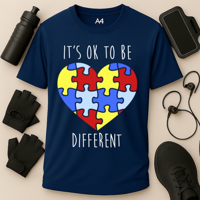 Its Ok To Be Different Autism Awareness Cooling Performance Crew T-Shirt