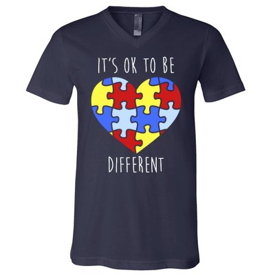 Its Ok To Be Different Autism Awareness V-Neck T-Shirt