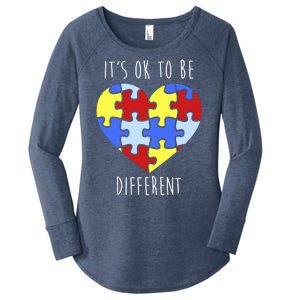 Its Ok To Be Different Autism Awareness Women's Perfect Tri Tunic Long Sleeve Shirt