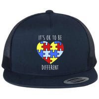 Its Ok To Be Different Autism Awareness Flat Bill Trucker Hat
