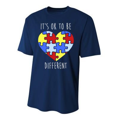 Its Ok To Be Different Autism Awareness Performance Sprint T-Shirt