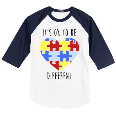 Its Ok To Be Different Autism Awareness Baseball Sleeve Shirt