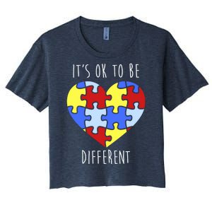 Its Ok To Be Different Autism Awareness Women's Crop Top Tee