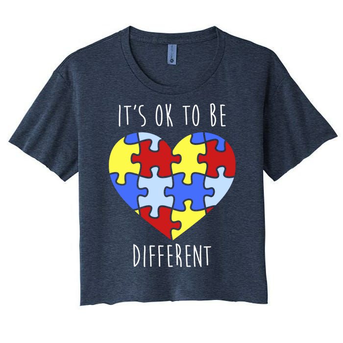 Its Ok To Be Different Autism Awareness Women's Crop Top Tee