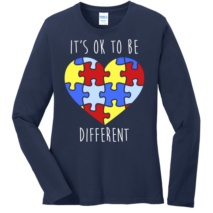 Its Ok To Be Different Autism Awareness Ladies Long Sleeve Shirt