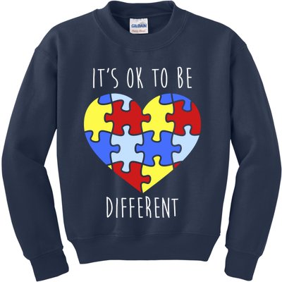 Its Ok To Be Different Autism Awareness Kids Sweatshirt