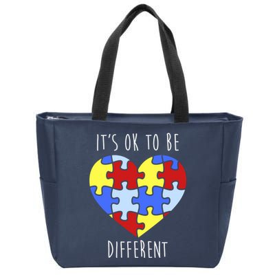 Its Ok To Be Different Autism Awareness Zip Tote Bag