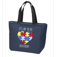 Its Ok To Be Different Autism Awareness Zip Tote Bag