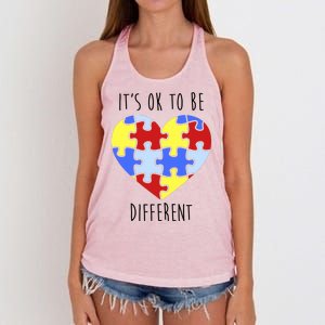 Its Ok To Be Different Autism Awareness Women's Knotted Racerback Tank