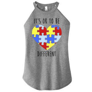 Its Ok To Be Different Autism Awareness Women's Perfect Tri Rocker Tank