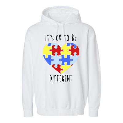 Its Ok To Be Different Autism Awareness Garment-Dyed Fleece Hoodie