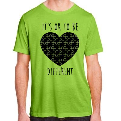 It's Ok To Be Different Autism Awareness Puzzle Heart Adult ChromaSoft Performance T-Shirt