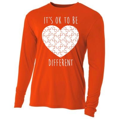 It's Ok To Be Different Autism Awareness Puzzle Heart Cooling Performance Long Sleeve Crew