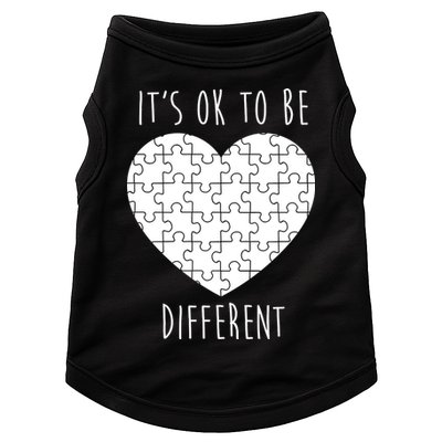 It's Ok To Be Different Autism Awareness Puzzle Heart Doggie Tank
