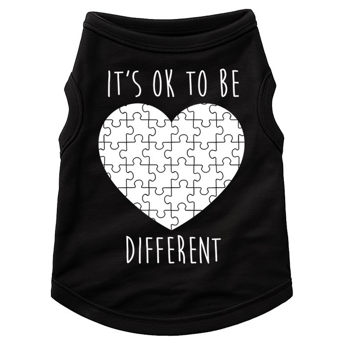 It's Ok To Be Different Autism Awareness Puzzle Heart Doggie Tank