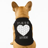 It's Ok To Be Different Autism Awareness Puzzle Heart Doggie Tank