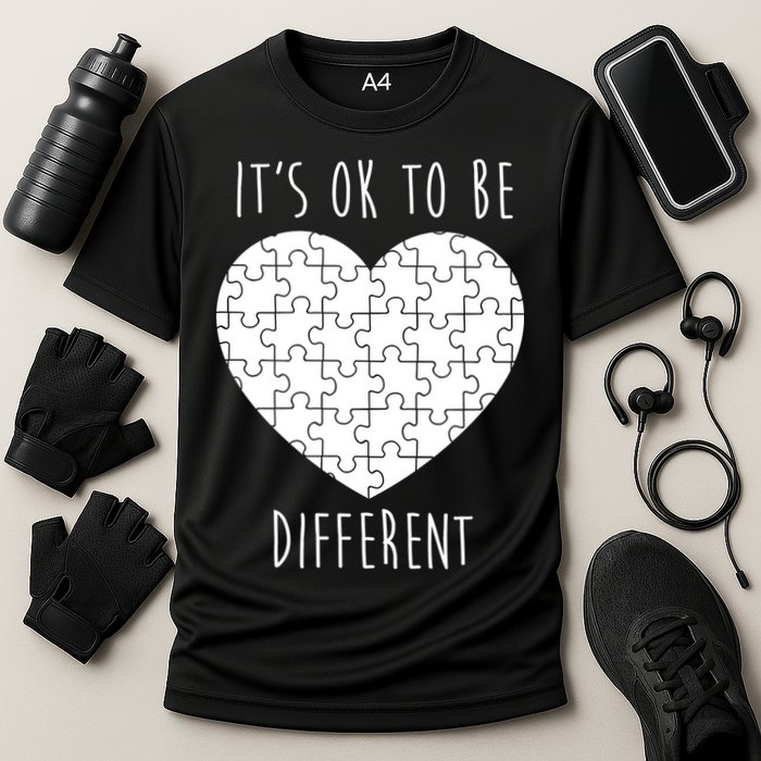 It's Ok To Be Different Autism Awareness Puzzle Heart Performance Shirt