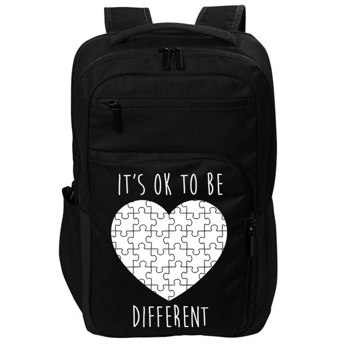 It's Ok To Be Different Autism Awareness Puzzle Heart Impact Tech Backpack