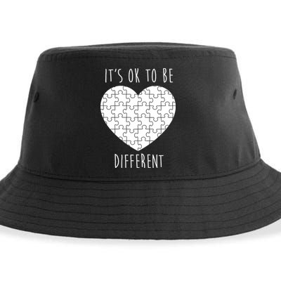It's Ok To Be Different Autism Awareness Puzzle Heart Sustainable Bucket Hat