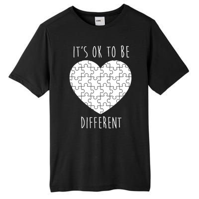 It's Ok To Be Different Autism Awareness Puzzle Heart Tall Fusion ChromaSoft Performance T-Shirt