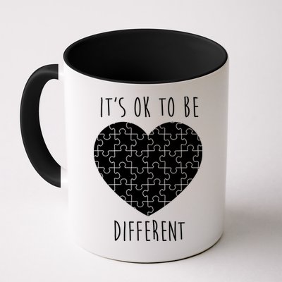 It's Ok To Be Different Autism Awareness Puzzle Heart Mug