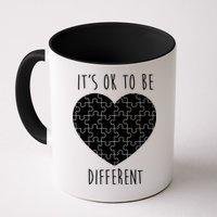 It's Ok To Be Different Autism Awareness Puzzle Heart Mug