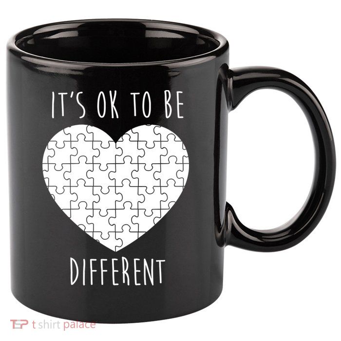 It's Ok To Be Different Autism Awareness Puzzle Heart 11oz C Handle Ceramic Mug