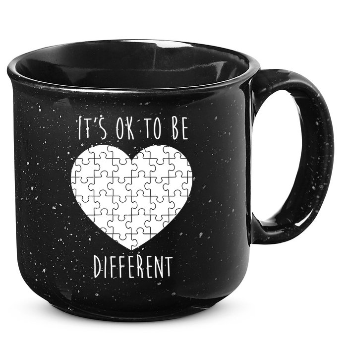 It's Ok To Be Different Autism Awareness Puzzle Heart 15oz Campfire Ceramic Mug