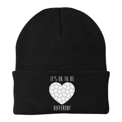 It's Ok To Be Different Autism Awareness Puzzle Heart Beanie
